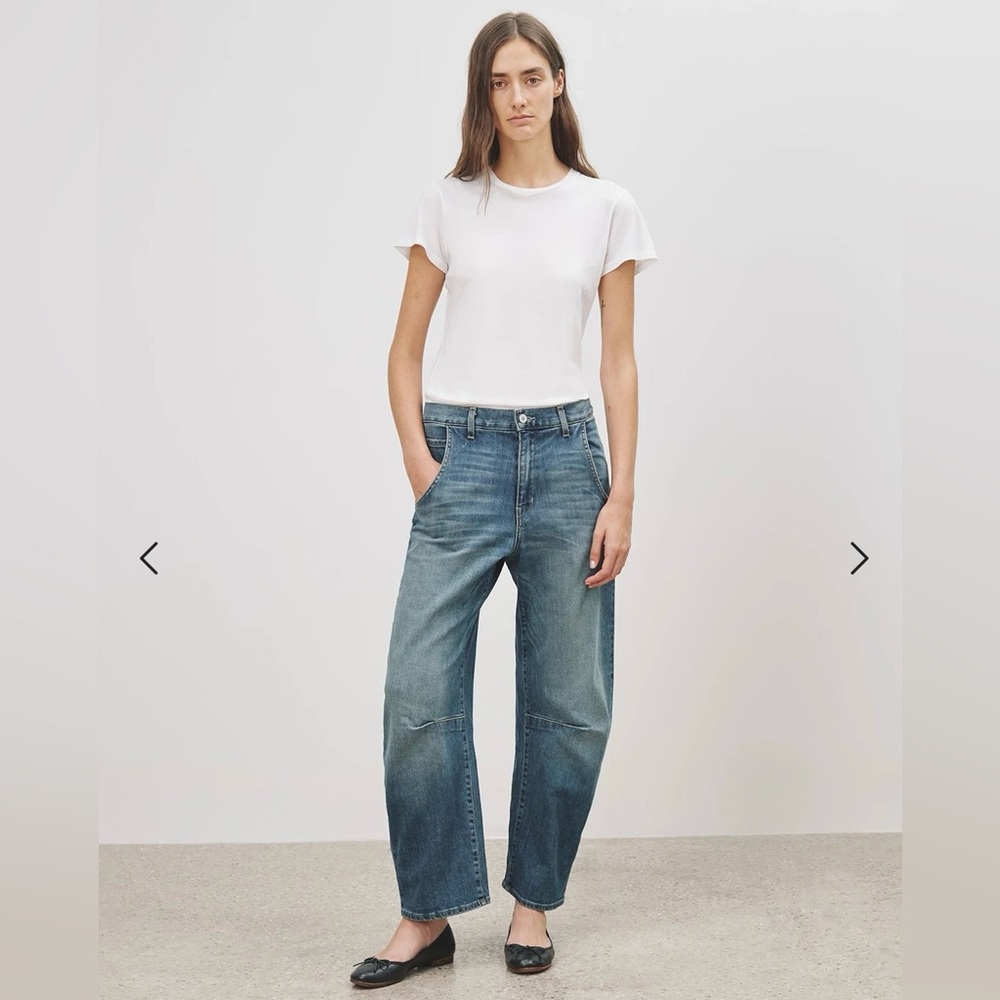 Nili Lotan Emerson jean 29 classic wash barrel crop